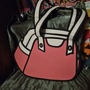 Pink Cartoon-Style Shoulder Bag Tote by